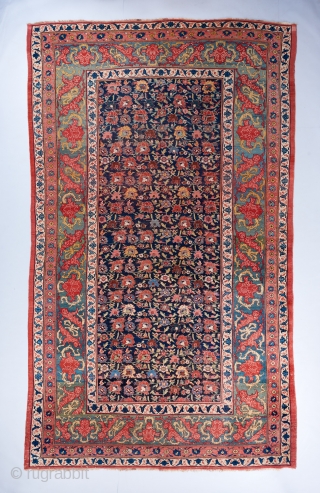 Stunning overall design Bijar carpet. A big one! 19' x 11'2". Excellent color . An older one of it's type. 

See more large decorative carpets here: https://www.bbolour.com/all-decorative-carpets/      