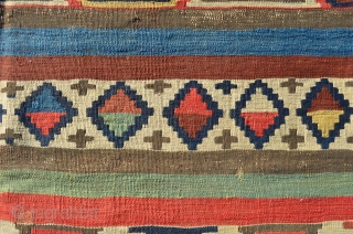 Shirvan Kilim. Wonderful colors. 10' x 4'9"                          