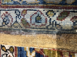 Beautiful Mahal with a great border. All original with some wear . One small hole , The back of one end glued all the way across . The color is much better  ...