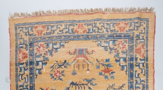 Chinese silk rug circa 1900. 7' x 4'4". Some wear but overall good condition.                   