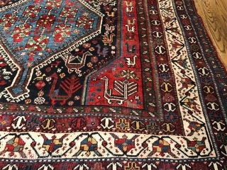 Khamseh rug in very good condition . 8'8" x 5'7".                       