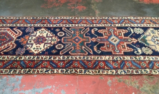 Antique NW Persian runner dated 1332 (1914). Size: 3'3" x 11'8". Long fleecy wool pile, rich natural dyes plus a bit of fuchsine. Great condition. Floor ready. More photos and information on  ...