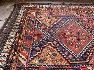 SOLD
Antique Southwest Persian Lori Qashqai tribal rug. Materials: hand knotted handspun wool pile on a wool foundation. 100% vegetable dyes. Size: 5'0" x 7'9" Age: c.1900-1920. Condition: Good antique condition overall with  ...