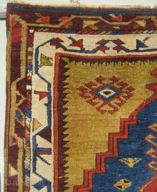 An Anatolian carpet from the Konya region. Woven in the last quarter of the 19th century. Exquisite colors, full pile and an overall masterpiece to gaze upon. It measures to 4ft 2in  ...