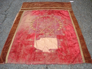 Old Jewish Textile. Used, to hang in the Jewish Synagogue's.Size 4'10''X 7'2''                     
