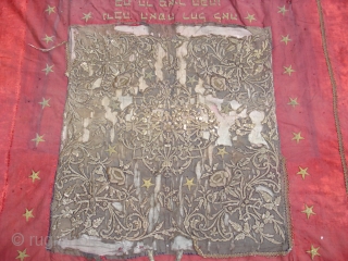Old Jewish Textile. Used, to hang in the Jewish Synagogue's. Size 6' X 10'8''                   