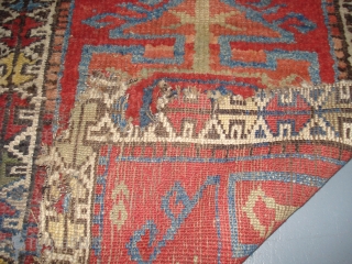 Old Turkish Sivas Fragment. It has nice thick pile, very meaty, heavy rug,with good colors.Size 1'11'x8'11''                 