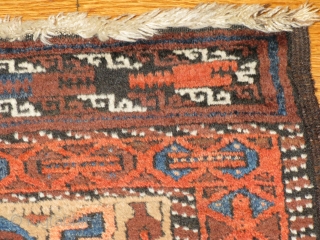 Rare Natural Camel Hair Camel Field Baluch. Great little piece.  Real camel hair is extremely soft. Great condition, nice amount of oxidation forming. 26.5" by 42" inches.     