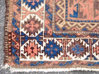 Old  Beluch 
Old Beluch Rug Circa 1900 and seiz is  38"x71"
THIS RUG HAS A NICE ABRUSH IN MIDDLE FELID.Excellent condition All natural 
        