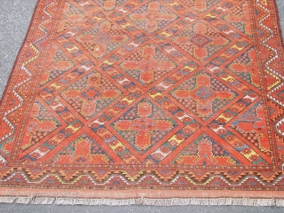 Bashir rare rug Circa 1900
size 65" X 119" ( 5.5X 9.11)
Nicely weaving two kilims in both ends . same low piles and good conditions 
no repair.
       