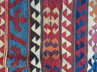 Anatolian kilim fragment.1.18x1.07cm.                              