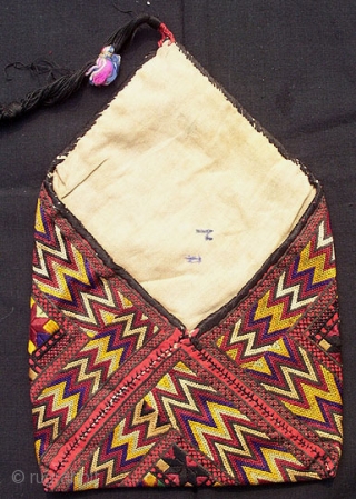 A+ Top Shelf Old or Antique Sind Embroidered Bag, 9.5 x 6 inches, probably from the Sind area of the India and Pakistan border. The bag is in excellent condition and this  ...