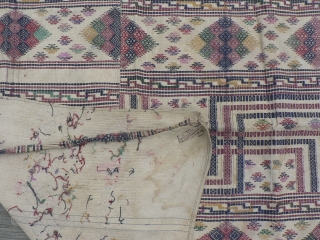 Old Textile from Bhutan, known as kushu bundri, used as a cloth for wrapping and carrying things, functioning like a backpack bundle. 46 x 46 inches. In the book, "From the Land  ...