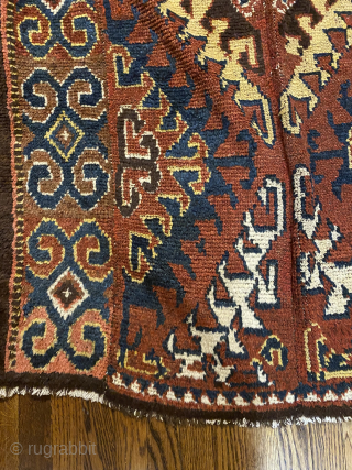 Julkur Rug, Middle Amu Darya, Ca. 1900, 3'11'' x 8'7'' (119 x 262 cm).  Central Asia region, Uzbek. Pile is medium length. No holes, odors. Beautiful tribal rug, ready for your  ...