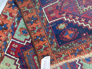 East Anatolian Kurd Yuruk Rug, Turkey, late 19th century. 2'7'' x 6'6'' (79 x 198 cm). Wool pile, wool warp, wool weft. Good pile and beautiful colors. Obvious split damage at one  ...