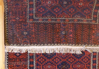 Rare Old Baluch Runner. 154 x 46 inches (12.5 feet x 4 ft approx). It's rare to find an old Baluch in this runner format. Attractive design in very good 
condition, with  ...