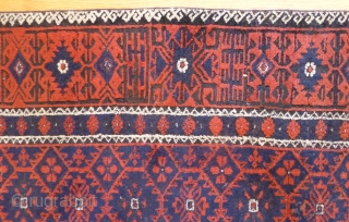 Rare Old Baluch Runner. 154 x 46 inches (12.5 feet x 4 ft approx). It's rare to find an old Baluch in this runner format. Attractive design in very good 
condition, with  ...