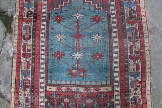 Antique Konya Ladik Turkish Rug. 67 x 40 inches. Dyes all seem natural and the rug seems to be 19 century and has good age -- however I'm no expert on Turkish  ...