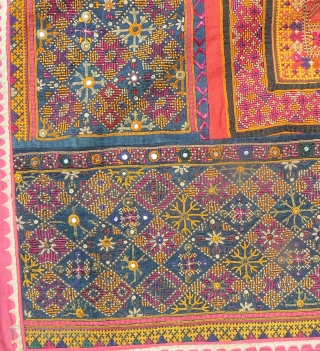 Excellent Old Indian Embroidered Textile from the Thar Desert region in Rajasthan near Jaisalmer. This beautiful textile, known as “thakia,”  was sewn as a pillow cover, but has never been used  ...