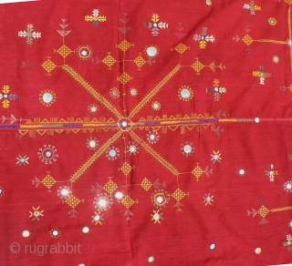 Antique Indian Wedding Shawl. 
This is an antique embroidered wedding shawl or “odhni” from the Thar Desert region near Jaisalmer in Rajasthan. Approximately 83 x 51 inches. The background cloth is 2  ...