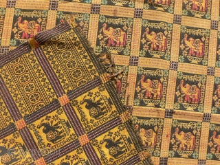 Interesting old textile from Gujarat, India, woven bed cover or blanket, 50 x 80 inches, similar to Khes. My source for this textile claims it’s from Gujarat and it’s rare. I haven’t  ...