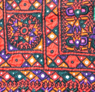 Superb Old Sind Wedding Choli. Beautiful heavily embroidered dress or choli from the Sind region, probably made and used by a bride in her wedding. Fully embroidered on the entire front, making  ...