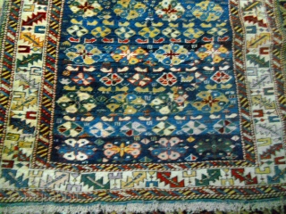 Kuba rug dated 1262,mid 1800, good pile with well executed professianl repair  Last picture shows repair
41"X60'                