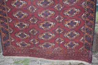 Saryk Turkoman Wool on Wool evenly low pile, Good condition for its age
Size: 190x120cm 
Price: 390€+Post                 
