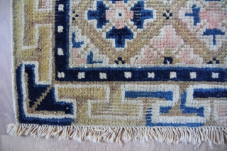 Seat mat China 19th century Wool on Cotton good condition Sitze:53x51cm                      