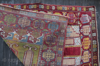 Karapinar central Anatolia End of 19th century / Early 20th century Wool on wool. 
Good condition for ist age a similar piece see pictures.
Size: 155x117cm 
Price: 550€      