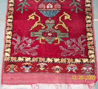 Anatolia about 1900 Kirshehir Jastik front of a pillow 1,00 x 0,58 cm, condition good, some synthetic colors               