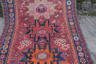 Leshgi Caucasus Wool on Wool in generally good condition 
Size: 330x120cm
Price: 350€                     