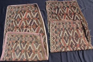   Two Tschaudor? Asmalyk (a few) 
  Wool on Wool r, good condition.
Size: 119x60 -  123x57cm              