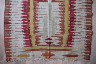 Karapinar Kelim around 1880
Wool on wool, Natural color
old speak good condition 
extremely rare specimen
Size: 148 x 102 cm               