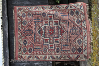 Bergama Western Anatolia End of 19th century, Collor parts corroded.
Size: 209x152cm 
                     