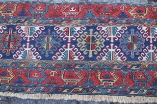 An antique Persian Mafrash Shahsavan Nordwest Persia Kamseh region
Age: around 1880
Dimensions:3.2"x1.5"
Material: wool on Wool With natural colors
Condition: Relatively good and okay.            