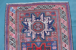 Antique Caucasian Leshgi  rug late 19th century
a professionally repaired spot,see pictures, 
Size: 173x103cm                   