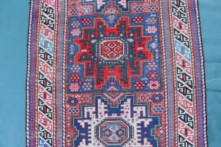 Antique Caucasian Leshgi  rug late 19th century
a professionally repaired spot,see pictures, 
Size: 173x103cm                   