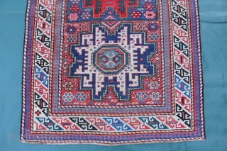 Antique Caucasian Leshgi  rug late 19th century
a professionally repaired spot,see pictures, 
Size: 173x103cm                   