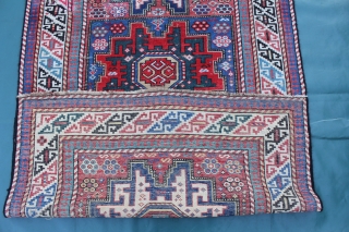 Antique Caucasian Leshgi  rug late 19th century
a professionally repaired spot,see pictures, 
Size: 173x103cm                   