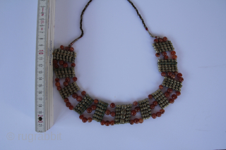Antique Turkomenin jewelry beautiful collier, silver and Carnelion.
Size: in centimeter, Please look at The Fotos.                  