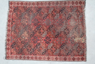 Ersari Maincarpet 2,38 x 1,77 m, Turkmenistan before 1800, condition good, partly low pile, original side but not complete,              