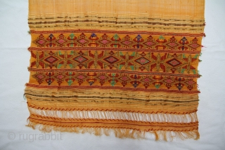 scarf Shkodra Albania about 1900, size 1,53 x 0,38 cm, silk                      