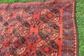 Ersari mani carpet antique around 1900 Tribal carpet from Beschir - Amu Daya Valley region Wool on Wool natural colors slight moth damage.otherwise in goot condition 
Dimensions. 267 (255)x 226cm   