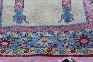 European copy of TRANSYLVANIAN PRAYER RUG
 1900 - 1925
Wool on Wool
Very good condition
Size: 196x130cm                   
