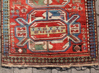 Karabagh so-called "Animal Gül Medaillon" Carpet Wool on Wool Natural color,
brown color corrected, Signs of age and wear,
Size: 190x110cm
PRICE: 950€             