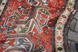 Karabagh 19th century Wool on Wool Natural Coolor age and signs of weat see picturse.
Size: 140x127cm 
Price: 490€               