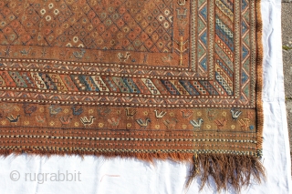 Zili,Verneh, Bachtiari Region, Late 19th century.
Wool on Wool Natural color good condition,
Size: 208x164cm  Foot 6,10"x5,5"

                 