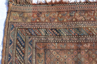 Zili,Verneh, Bachtiari Region, Late 19th century.
Wool on Wool Natural color good condition,
Size: 208x164cm  Foot 6,10"x5,5"

                 