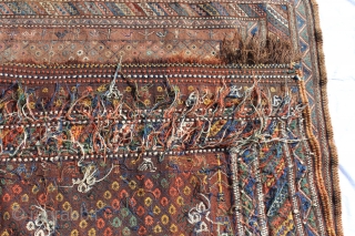 Zili,Verneh, Bachtiari Region, Late 19th century.
Wool on Wool Natural color good condition,
Size: 208x164cm  Foot 6,10"x5,5"

                 